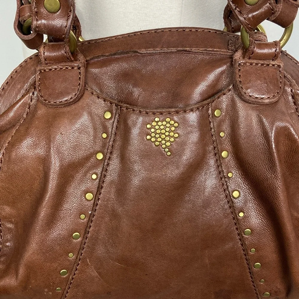 Lucky Brand Brown Lamb Leather Satchel Bag